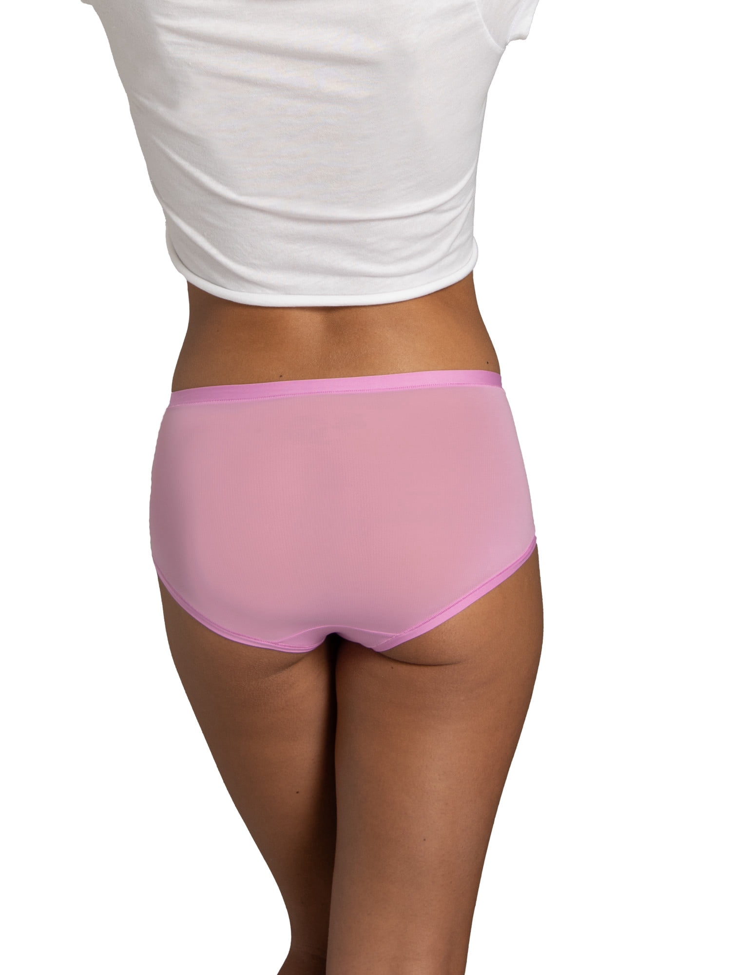 Fruit of the Loom Women's Getaway Collection, Cooling Mesh Brief Underwear, 4-Pack