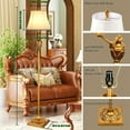 thumbnail image 5 of Traditional LED Floor Lamp With 350 ° Adjustable Swing Arm Light - Vintage Pole Lamp Suitable For Living Room, Bedroom, And Office - Simple Upright Floor Lamp With Silk Lampshade For Home Decoration, 5 of 14