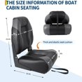 thumbnail image 6 of 2 Pack Folding Marine Seats, High Back Fishing Boat Seat with Thickened Sponge Padding and Hinge, Captain Chairs for Fishing, Cruises, Sightseeing, Speedboat, 6 of 7