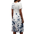 thumbnail image 5 of Womens Summer Dresses Wrap Tummy Control A-Line Midi V-Neck Short Sleeve Dress Beach Vacation Sundress Modest Dresses, 5 of 5