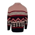 thumbnail image 5 of Rohuuque Men's Fall Winter Cardigan Sweater Boho Tribal Pattern Tops V-neck Shawl Collar Sweater Button Front Knit Cardigan Tops Hot Pink, 5 of 7