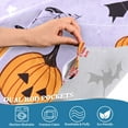 thumbnail image 3 of Yayeee Kitchen Curtains Tier Pair Light Filtering 27"x36" Rod Pocket Short Cafe Window Panel, Purple Halloween Pumpkin, 3 of 7
