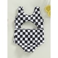 thumbnail image 4 of Bagilaanoe Toddler Baby Girls One-piece Swimwear Sleeveless Plaid Hollowed Bathing Suit 3M 6M 12M 18M 24M 3T Kids Summer Swimsuit Beachwear, 4 of 8