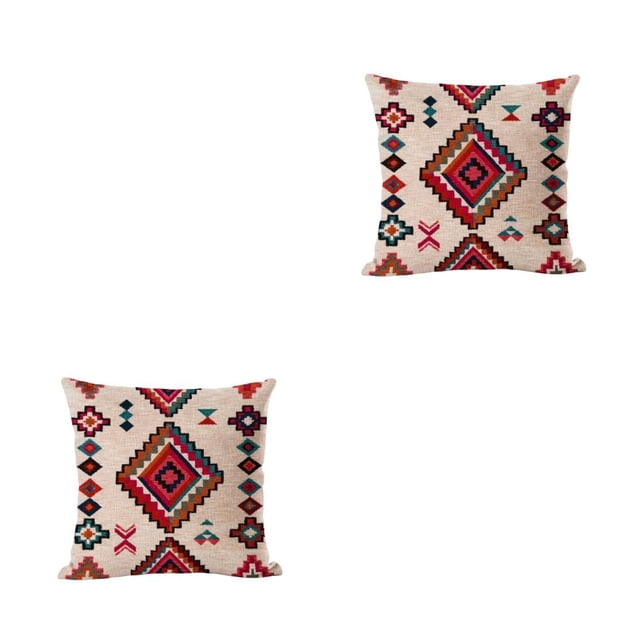 Ounissouiy Fundas decorativas para cojines, funda de almohada bohemia étnica, funda de cojín de forma cuadrada, fundas para sofá cama, tipo 3 2Conjunto