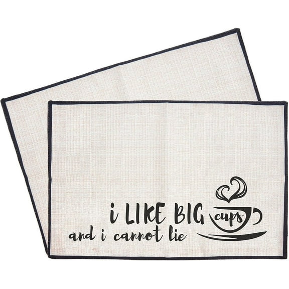 Coffee Bar Mat 2pcs Coffee Maker Mat for Coffee Machine 20”X 14” Burlap Placemat with Fabric Backing Coffee Mat Coffee Bar Accessories