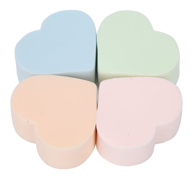 Licuadora de base, 4 piezas de esponja de maquillaje, esponja de maquillaje de corazón suave, esponja de maquillaje, construcción robusta