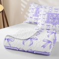 thumbnail image 4 of Manfei Coquette Purple Bowknot Twin Quilt Set For Girls,Purple 3D Letter M Monogrammed Twin Coverlet Set,2 Pieces, 4 of 7