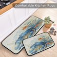thumbnail image 5 of 2-Piece Kitchen Mat Set Non Slip Washable Floor Mats Decorative Rugs for Kitchen Sink Laundry Blue Crab and Shells, 5 of 7
