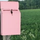 thumbnail image 4 of Buzón de correo con cerradura de hierro, buzón colgante para dejar comentarios, llaves, sobres y periódicos. Rosado, 4 of 6