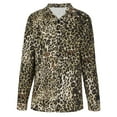 thumbnail image 4 of Aimik Hanes Up to 65% off Clearance Men's Fashion Leopard Lapel Shirts - Dressy Long Sleeve Button Down Business Casual Shirt-Brown XXL, 4 of 6