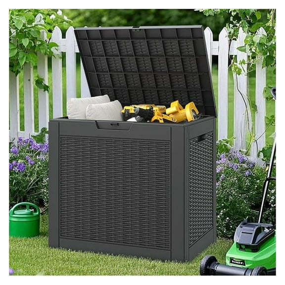 WDZS 31 Gallon Outdoor Storage Box Waterproof,Indoor Outside ,Backyard For Package Delivery,Garden Tools,Patio Cushions,Pool Accessories,Storage Lockable Lid