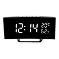 thumbnail image 4 of Reloj despertador digital LED con función de repetición de 12/24 horas y luz ajustable de 3 niveles para escritorio. Blanco, 4 of 9