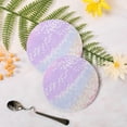 thumbnail image 3 of Rainbow Flower Drinks Coasters, Non-Scratch Cork Base Round Cups Mats for for Wooden Coffee Table, Cool Housewarming Gift for Home Decor, 3 of 7