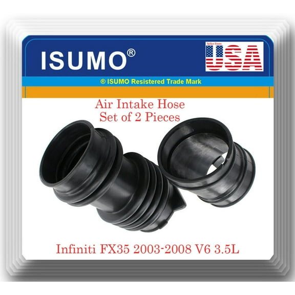 Set 2 Air Intake Hose Tube Duct Boot Fits:Infiniti FX35 2003-2008 3.5L VQ35DE