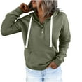 thumbnail image 5 of Frostluinai Women's Button Up Hoodies Drawstring Long Sleeve Casual Pullover Basic Solid Color Sweatshirts Oversized Hoodies with Pocket, 5 of 7