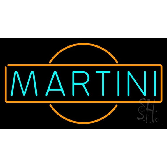 Martini Bar LED Neon Sign 20 x 37 - inches, Clear Edge Cut Acrylic Backing, with Dimmer - Bright and Premium built indoor LED Neon Sign for Bar decor.