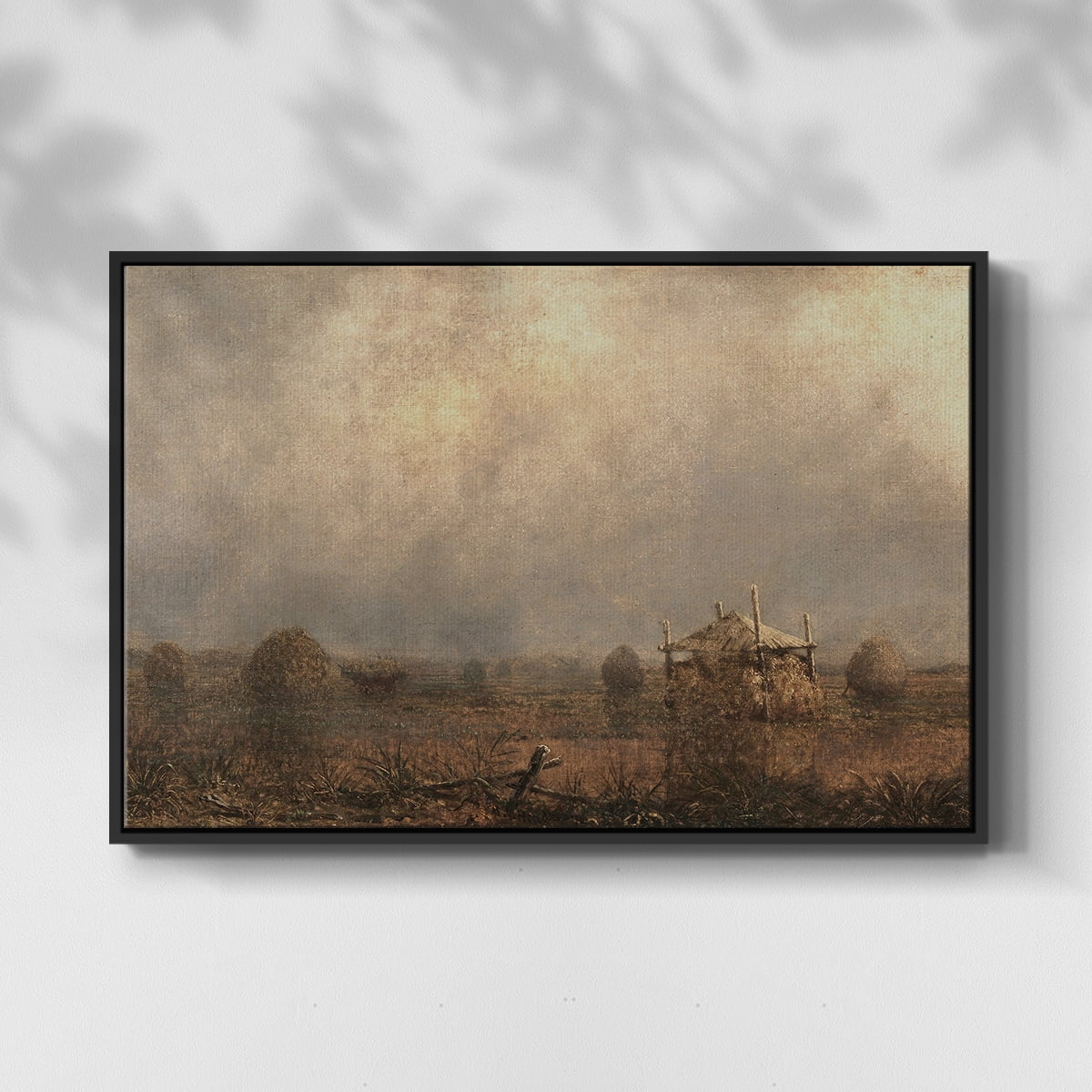 Vintage Landscape-CCCV By Wexford Home Framed in Black Wood Gallery Wrapped Canvas 27 in. x 41 in.