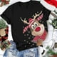 thumbnail image 4 of Camiseta holgada de manga corta con cuello redondo y estampado navideño informal a la moda para mujer Pompotops hfajkhk124492, 4 of 6