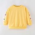 thumbnail image 4 of Odeerbi Toddler Girls Crewneck Sweatshirts Cartoon Printed Pullover Sweatshirts Fashionable Cute Flower Sweatshirt Fall Winter Long Sleeve Pullover Sweatshirt Yellow, 4 of 6