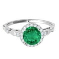 thumbnail image 2 of Aonejewelry 1.20 Ct. Halo Emerald and Diamond Engagement Wedding Ring In 14k Solid White Gold, 2 of 4