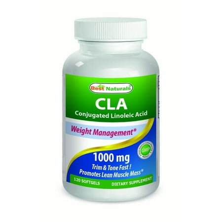 Best Naturals High Potency CLA 1000 mg Weight Loss Pills for Lean Muscle Mass, Softgels, 120 (Best Cla For Weight Loss)