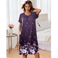 thumbnail image 5 of EKOUAER Zipper Robes for Women Short Sleeves Knit Bathrobes Knee Length Soft Lace Trim Loungewear with Pockets, 5 of 6