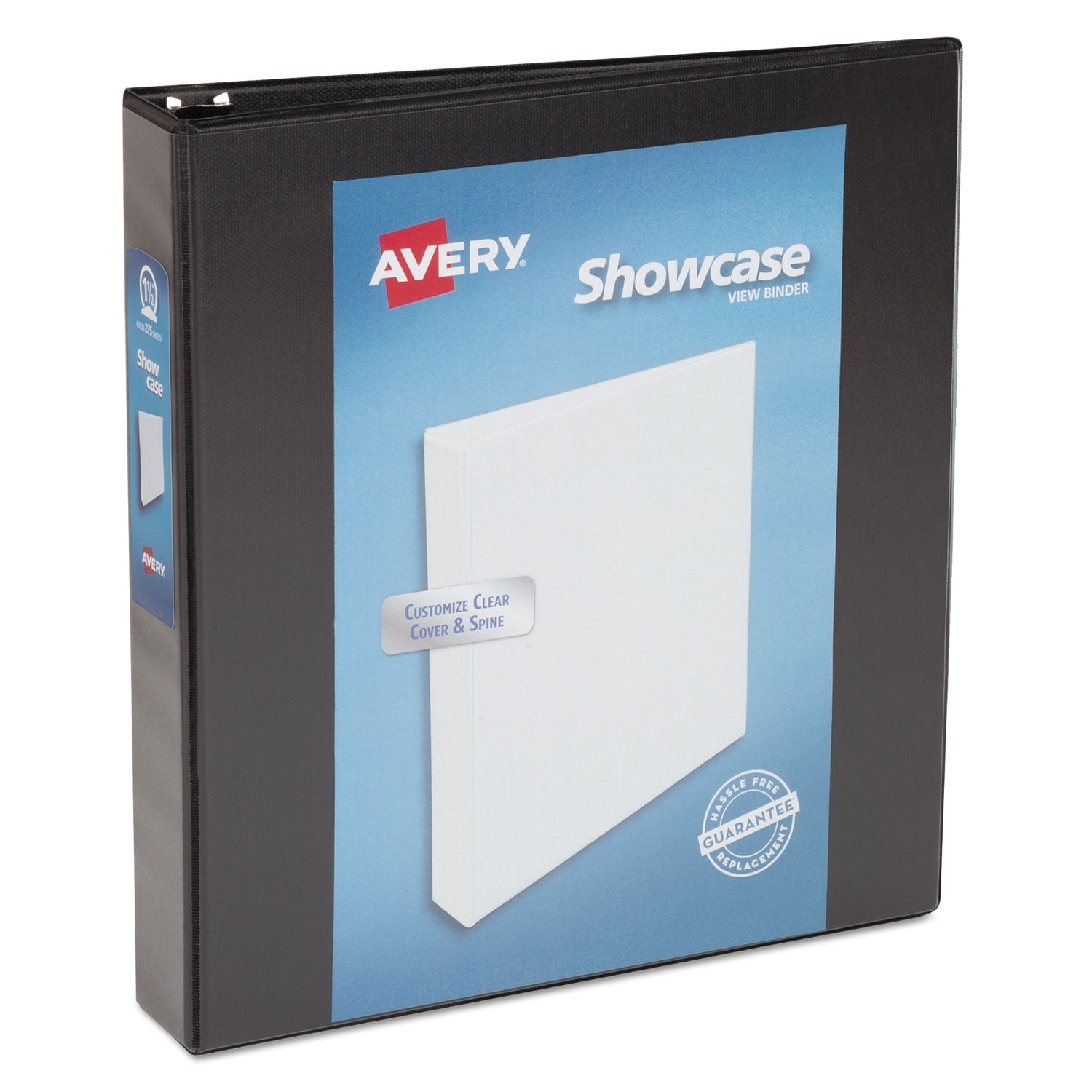 Avery Showcase Economy View Binder with 3 Round Rings, 1.5' Capacity, 11x8.5, Black