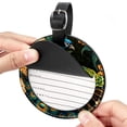 thumbnail image 2 of Peacock Set of 2pcs PU Leather Round Suitcase Tags with Privacy Cover and Name ID Tag - Ideal for Travel Luggage, Handbags, Backpacks, School Bags, 2 of 6