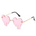 thumbnail image 1 of lunettes De Soleil Pour Femme 1 Paire De Lunettes Roses En Fusion Lunettes De Soleil Sans Bordure En Forme De Cur Lentille De Couleur, 1 of 5