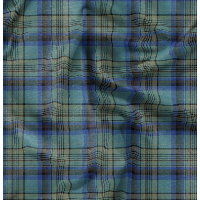 Soimoi Cotton Poplin Fabric Plaid Check Printed Fabric 1 Yard 56 Inch Wide