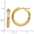 thumbnail image 4 of 14K Yellow Gold 3X15mm Polished Round Omega Back Hoop Earrings (22 X 22) Made In Italy -Jewelry By Sweet Pea, 4 of 4