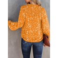 thumbnail image 2 of Blouse en Chiffon à Manches Longues Smockées à Imprimé Floral Col en V Décontractée pour Femmes, Style Bohème, 2 of 5