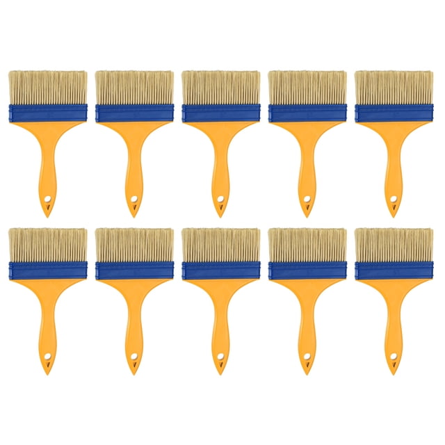 Uxcell 16 Pcs Paint Brushes 4.5 Inch Flat Not Chip Brush Nylon Bristles