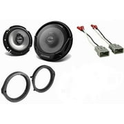 Kenwood KFC-1665S 6.5" Car Stereo Speaker & Speaker Adapter Wire Harness for Honda Acura