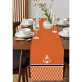 thumbnail image 4 of Orange Morocco Table Runner 90 Inches Long for Dining Table Decor,Nautical Anchor Stripe Modern Geometric Burlap Linen Farmhouse Table Runner Coffee Table Runners Dresser for Kitchen Party Holiday, 4 of 8