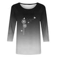 thumbnail image 4 of QATAINLAV Shirts for Women 2025 Summer Fashion Cute Print Tees Shirts Casual Loose Crew Neck 3/4 Sleeve Cotton Blouse Workout Tops Black XXL Sales Today, 4 of 6