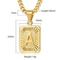thumbnail image 4 of Pendentif Initial 26 Lettres Chaîne Gourmette Cubaine en Acier Inoxydable Doré Bijoux, 4 of 5