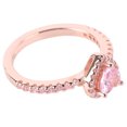 thumbnail image 4 of Anillo de diamantes de imitación en forma de corazón para mujer, elegante y a la moda, plata 925, anillo brillante exquisito, accesorio de joyería, diamantes de imitación rosas de 2,05 pulgadas, 4 of 10