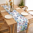 thumbnail image 3 of Blue Spring Floral Table Runner - 36 Inch Long, Kitchen Dining Table Runner Dresser Scarves, Pink Flowers Butterfly Pastoral Farmhouse Decor for Coffee Tables Wedding Party Banquet, 3 of 8