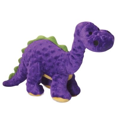Quaker Pet Group GoDog Dinos 770960 Plush Grunter Bruto The Brontosaurus Dog Toy, Purple, Large