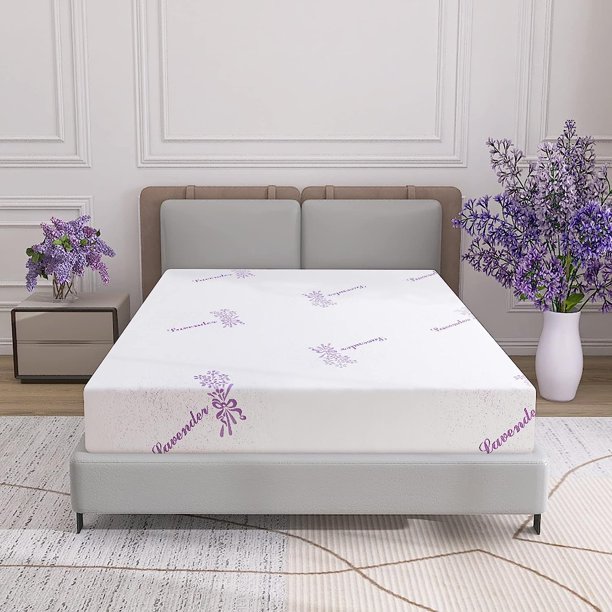 FulnKye 8 Inch Twin Memory Foam Mattress,Cooling Lavender Mattress in a Box,MediumFirm Mattress