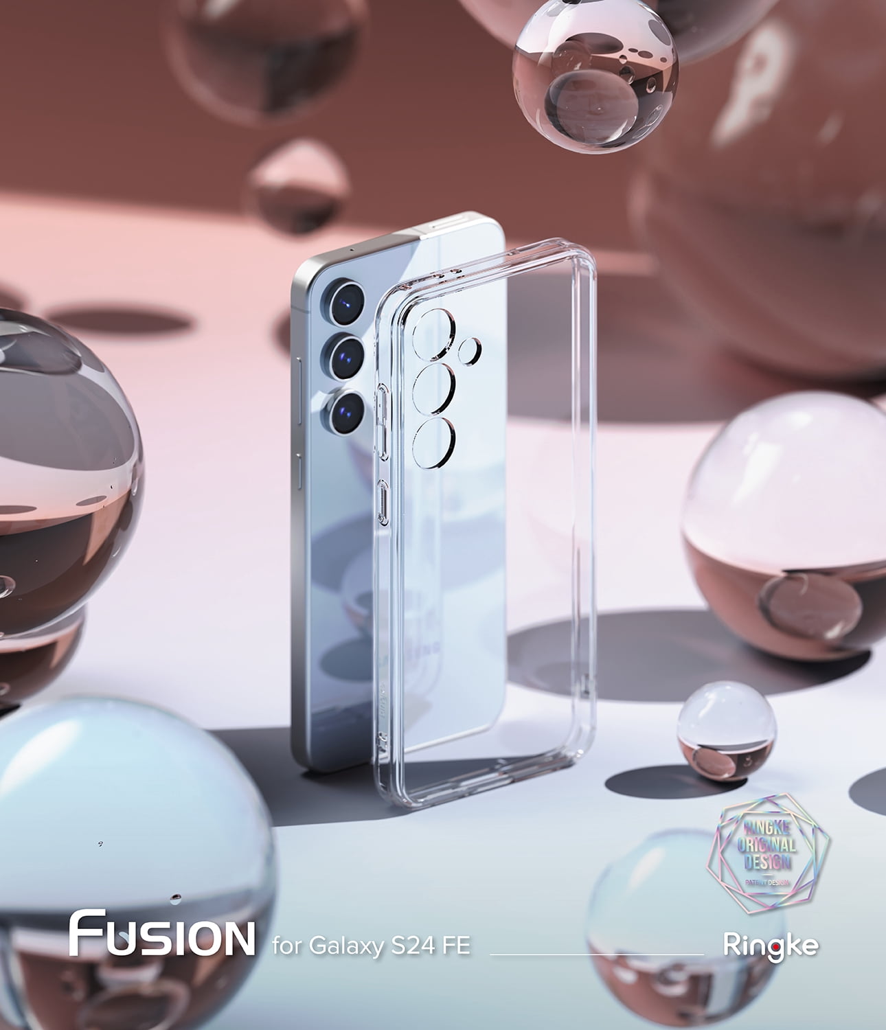 Ringke Fusion for Samsung Galaxy S24 FE Case, Minimal Yellowing Transparent PC Back TPU Bumper Phone Cover - Clear