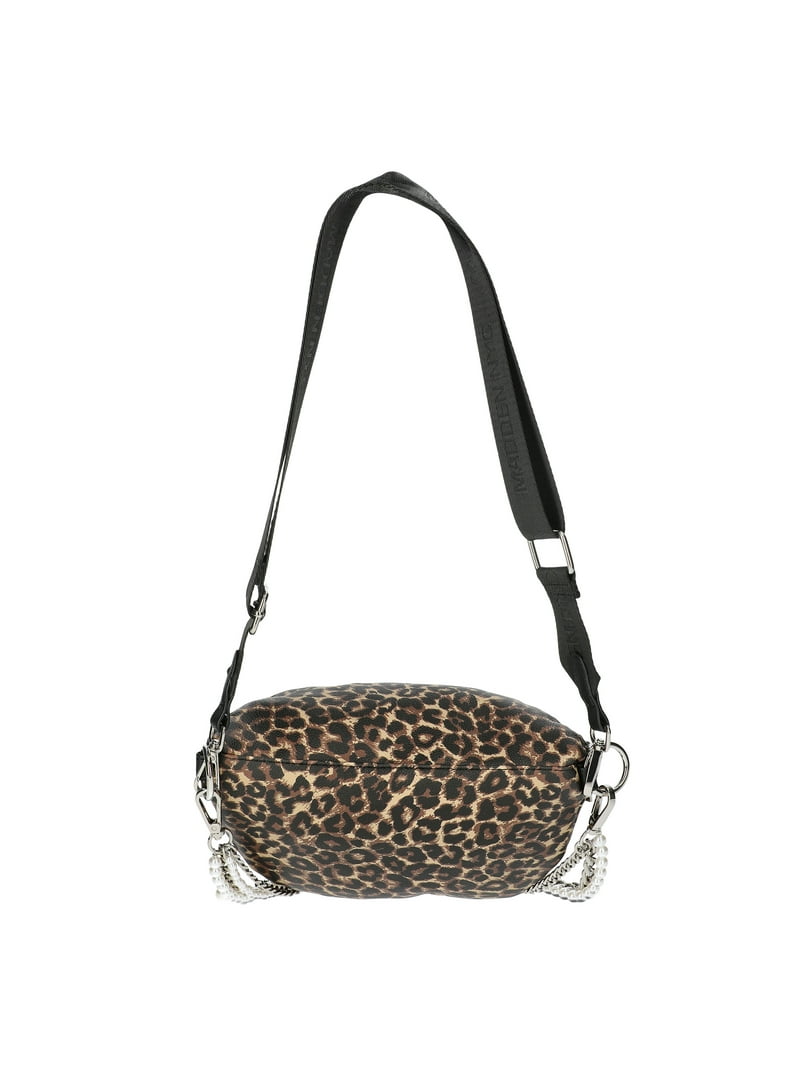 Madden NYC Women's Faux Pearl and Chain Fannypack, Cheetah