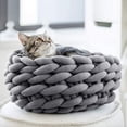 thumbnail image 3 of Pet Dog Puppy Cat Bed Basket House Knitted Calming Sleeping Beds Kennel Nest, 3 of 13