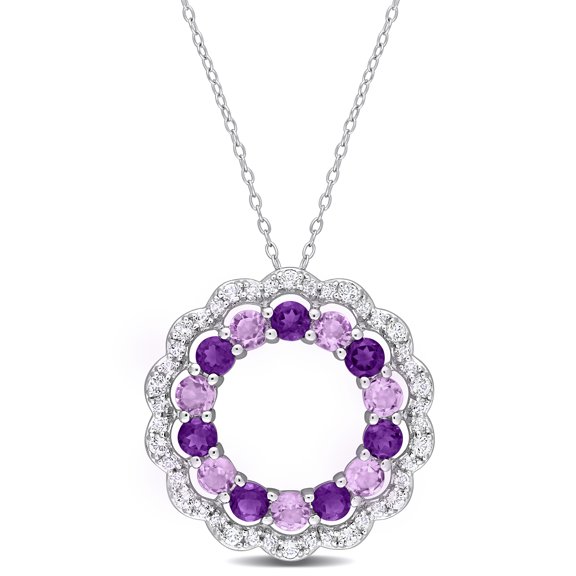 Everly Women's 5.37CT TGW Amethyst and Topaz Sterling Silver Pendant