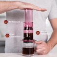 thumbnail image 2 of AeroPress Clear Pink Coffee Press \u2013 3 In 1 Brew Method Combines French Press, Espresso, Full Bodied Coffee Without Grit or Bitterness, Small Portable Coffee Maker for Camping & Travel, Pink, 2 of 6
