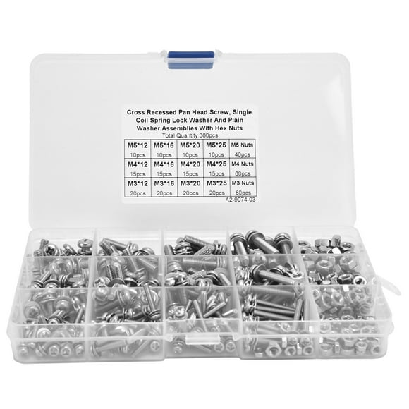 Oubit Cross Pan Head Screw Kit,360Pcs Cross Pan Head Pan Head Screw Set Metal Pan Head Screw Power Packed Performance