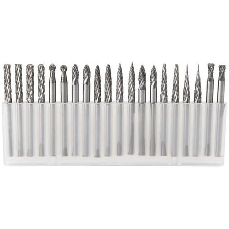 

20pcs Solid Carbide Burr Set 0.118‘’（3mm）Shank Tungsten Carbide Rotary Files Burrs with 3mm Cutting Head Diameter Fits Most Rotary Drill Die Grinder for Woodworking Engraving Drilling Carving