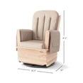 thumbnail image 2 of Foundations SafeRocker Glider Rocker with Steel Swivel - Baby Feeding and Rocking Chair for Nursery, Daycare Environment - Nursery Rocking Chairs with Wood Skirt Base - Tan Vinyl, 2 of 9