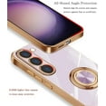 thumbnail image 6 of Compatible with Samsung Galaxy A54 5G Case Slim Thin with Ring Stand Metal Electroplated Soft Flexible Tup Frame Full Body Shock-Absorption Bumper Hard Back Mobile Cover-Purple, 6 of 14